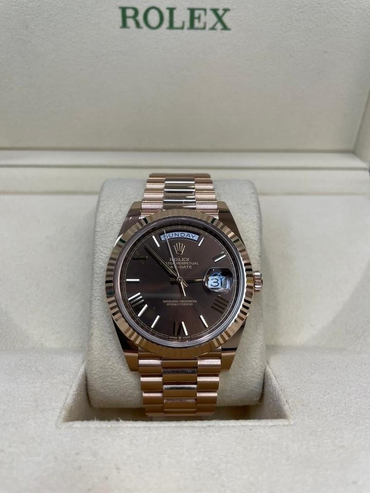 Rolex | Day-Date | 228235 | Rose gold | Rose gold | Brown | Automatic