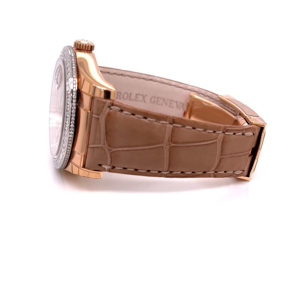 Rolex | Datejust | 116185BBR | Rose gold | 36 mm | Crocodile skin | Black | Automatic