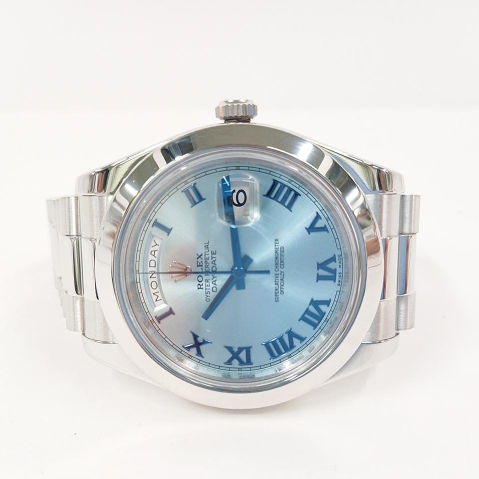 Rolex | Day-Date | 218206 | Platinum | 41 mm | Platinum | Blue | Automatic