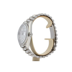 Rolex | Day-Date | 128349RBR-0001 | White gold | 36 mm | White gold | Silver | Automatic