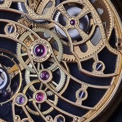 Audemars Piguetskelethon pocket watch rare diamonds and ruby