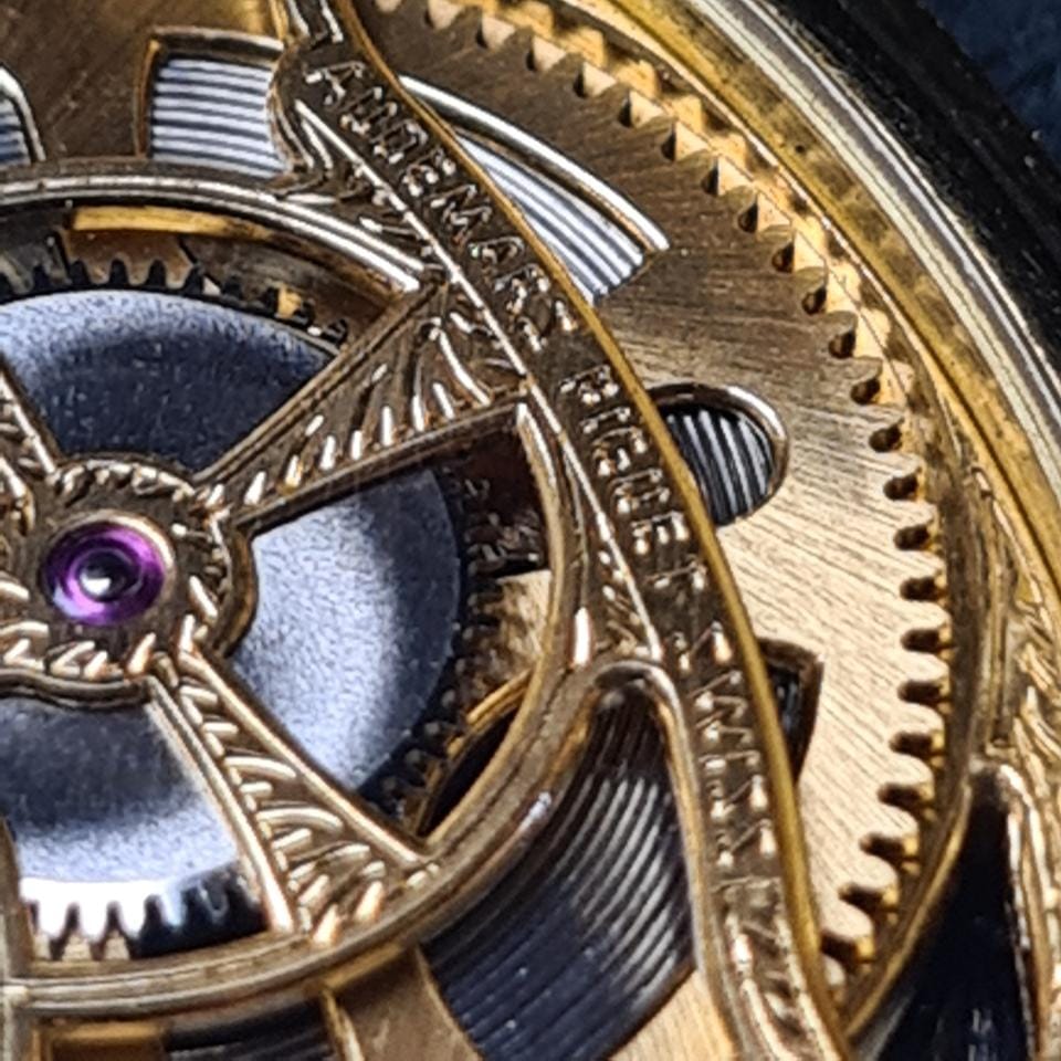 Audemars Piguetskelethon pocket watch rare diamonds and ruby