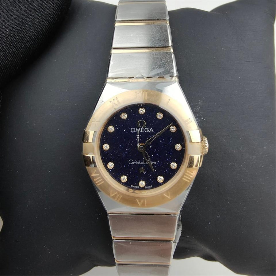 Omega Constellation Ladiesyellow gold on steel quartz women watch 131.20.25.60.53.001