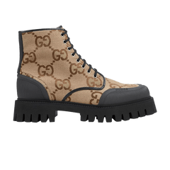 Gucci Lace Up Boot Maxi GG - Camel