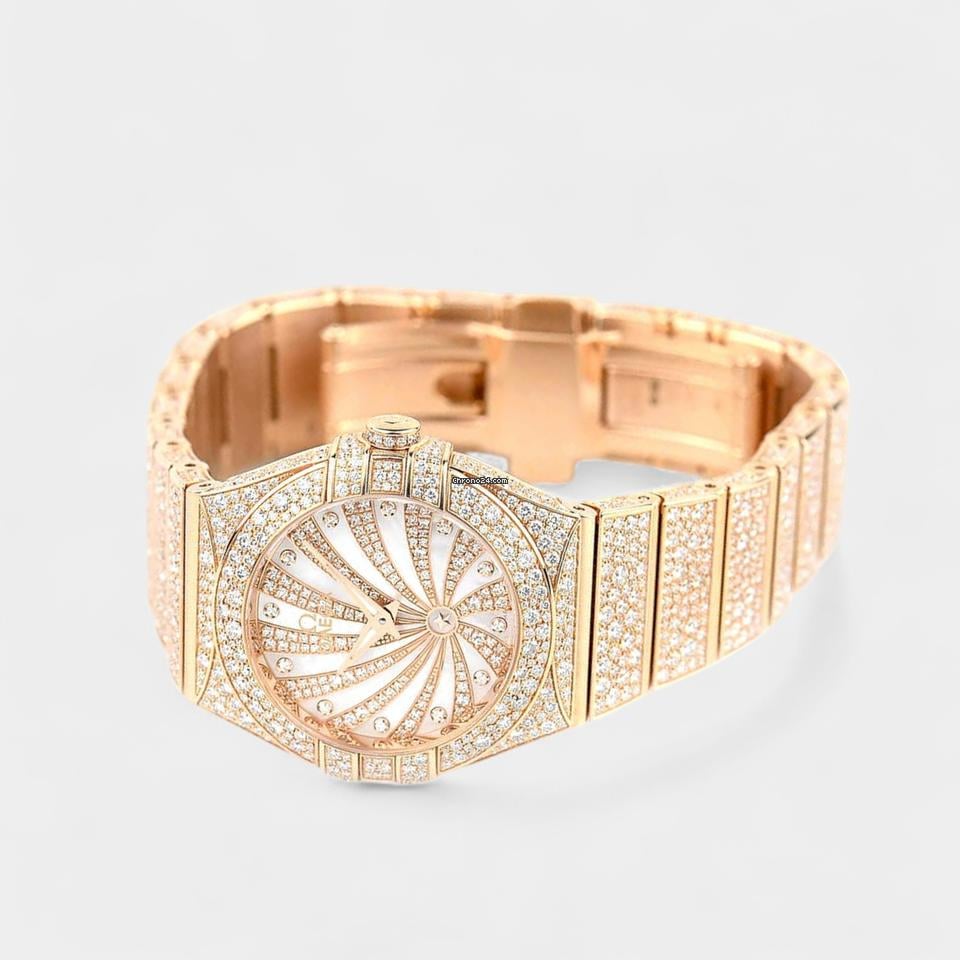 Omega Constellation Quartz Diamonds / Red Gold / 27mm Box&Papers 123.55.27.60.55.009