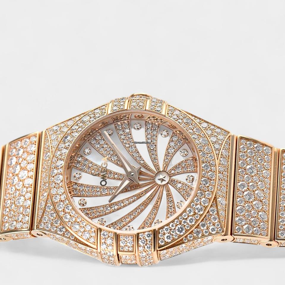 Omega Constellation Quartz Diamonds / Red Gold / 27mm Box&Papers 123.55.27.60.55.009