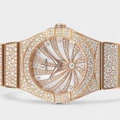 Omega Constellation Quartz Diamonds / Red Gold / 27mm Box&Papers 123.55.27.60.55.009