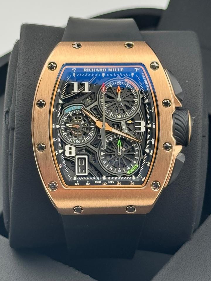Richard Mille Automatic Winding Lifestyle Flyback Chronograph Rose Gold Rm