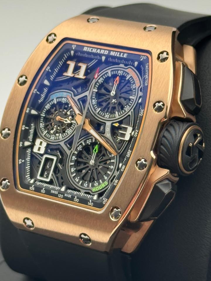 Richard Mille Automatic Winding Lifestyle Flyback Chronograph Rose Gold Rm
