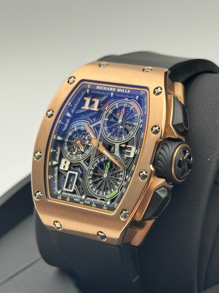 Richard Mille Automatic Winding Lifestyle Flyback Chronograph Rose Gold Rm
