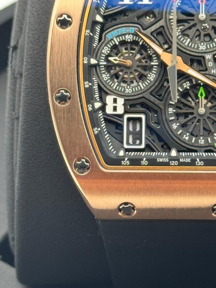 Richard Mille Automatic Winding Lifestyle Flyback Chronograph Rose Gold Rm