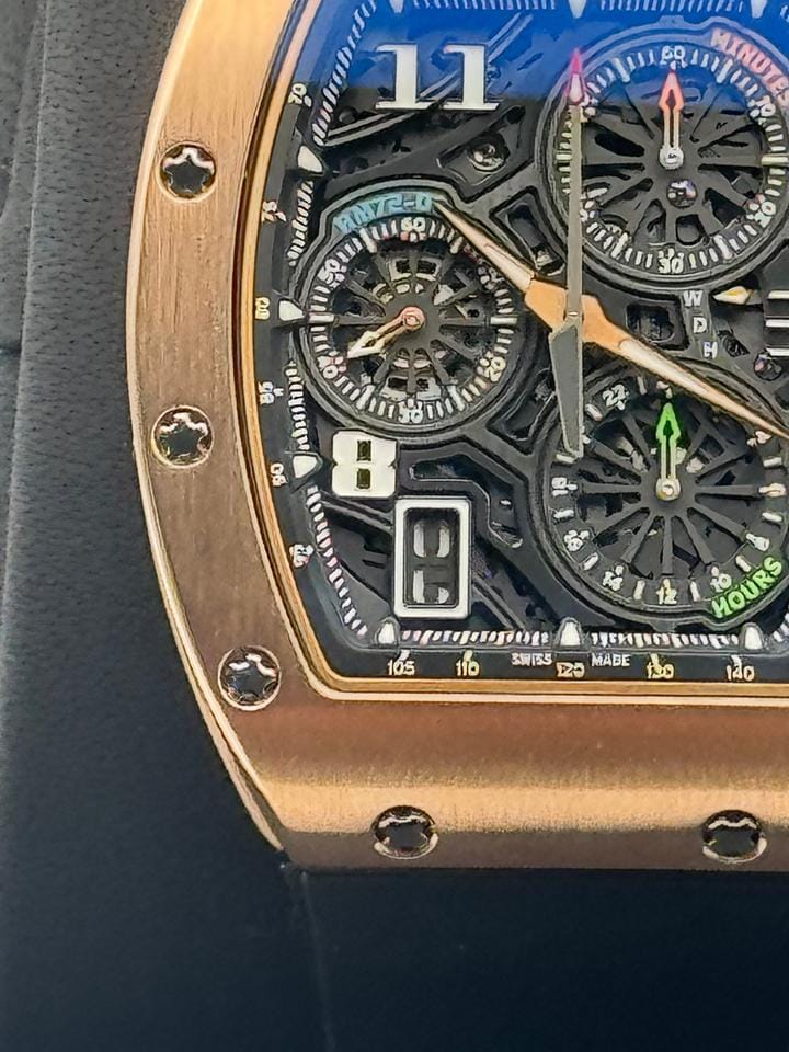 Richard Mille Automatic Winding Lifestyle Flyback Chronograph Rose Gold Rm
