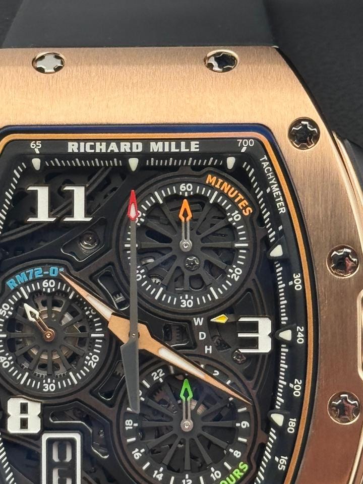 Richard Mille Automatic Winding Lifestyle Flyback Chronograph Rose Gold Rm