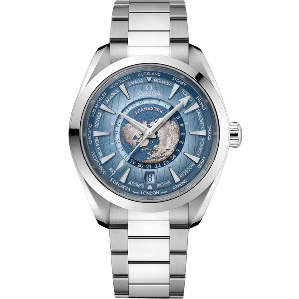 Omega Seamaster Aqua Terra Worldtimer150 M 43 mm steel on steel Self winding watch 220.10.43.22.03.002