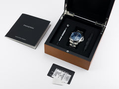 Panerai Luminor Chrono Pam01110 Blue dial meets Italian flair in 44mm steel MINT