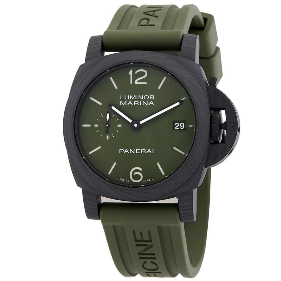 Panerai Luminor Quaranta Carbotech Men's Watch PAM01526 green brown strap Full set PAM01526