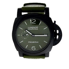 Panerai Luminor Quaranta Carbotech Men's Watch PAM01526 green brown strap Full set PAM01526