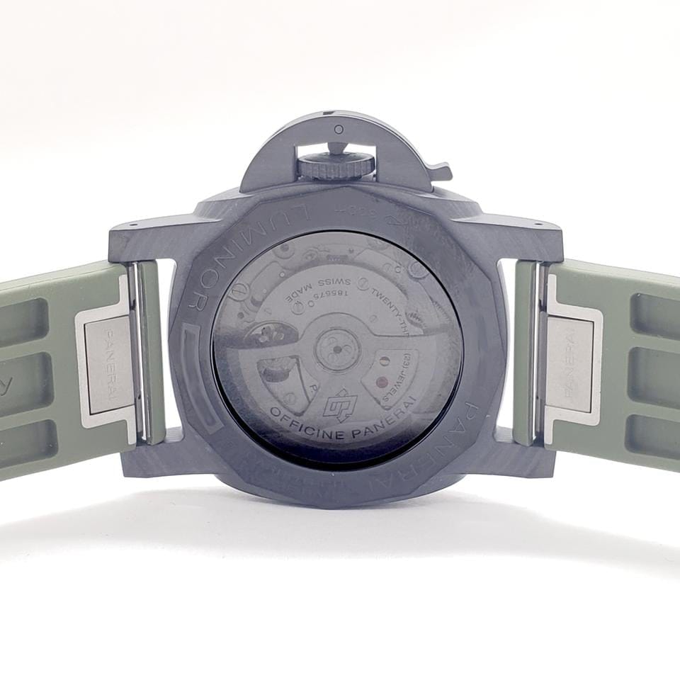 Panerai Luminor Quaranta Carbotech Men's Watch PAM01526 green brown strap Full set PAM01526