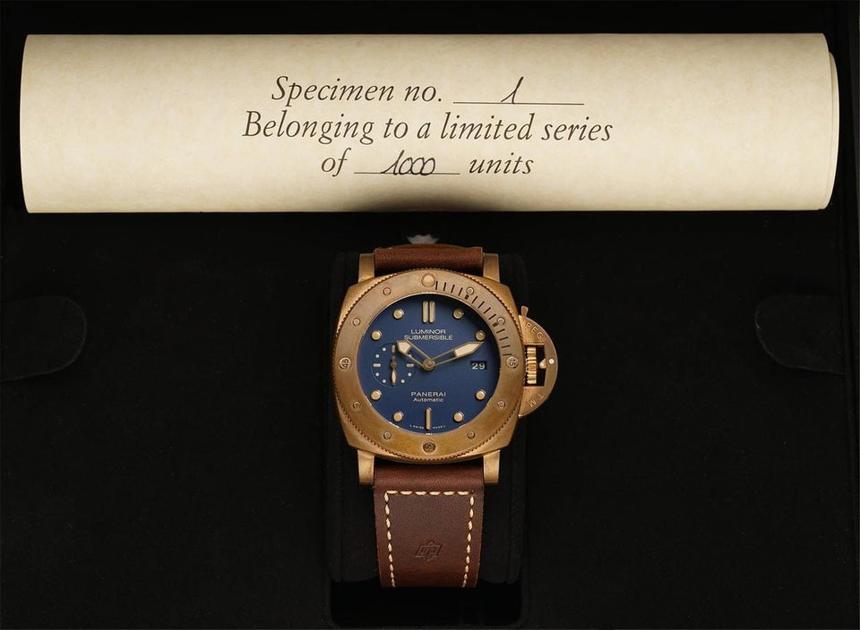 Panerai Officine Submersible 47mm 1950 Bronzo Blue Dial Number One Of 1000 LTD ED NOS