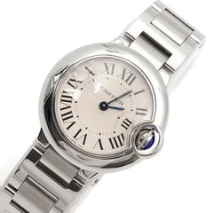 Cartier Ballon Bleu 28mm Small 28 MM Steel Band Quartz Women's Watch W69018 Z4
