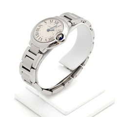 Cartier Ballon Bleu 28mm Small 28 MM Steel Band Quartz Women's Watch W69018 Z4