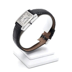 Cartier Tank Française18 K White Gold Tank Française Large Leather Band Men's Watch W5001156 AA58435