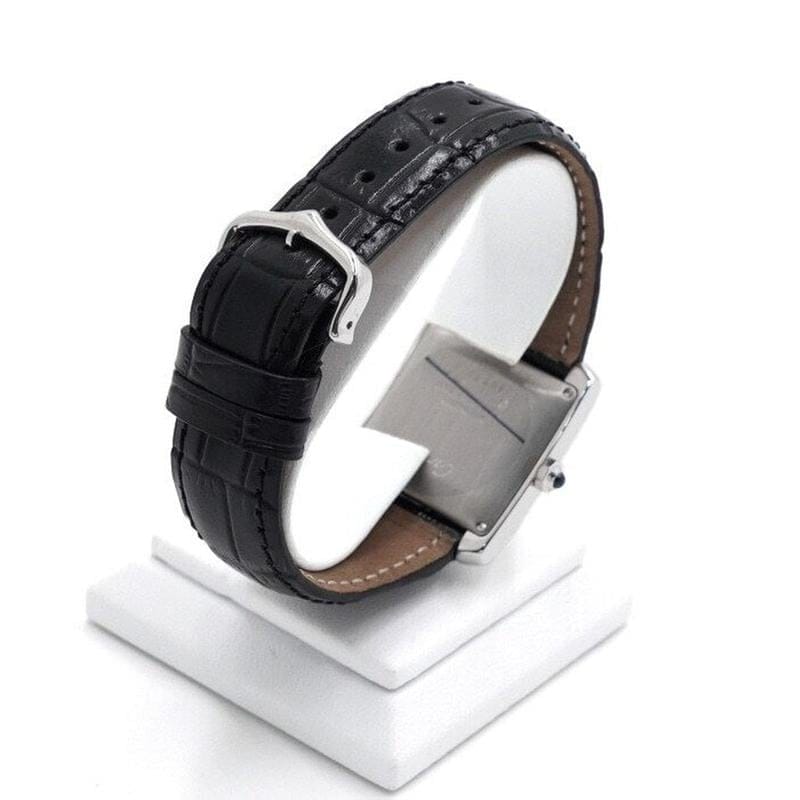 Cartier Tank Française18 K White Gold Tank Française Large Leather Band Men's Watch W5001156 AA58435