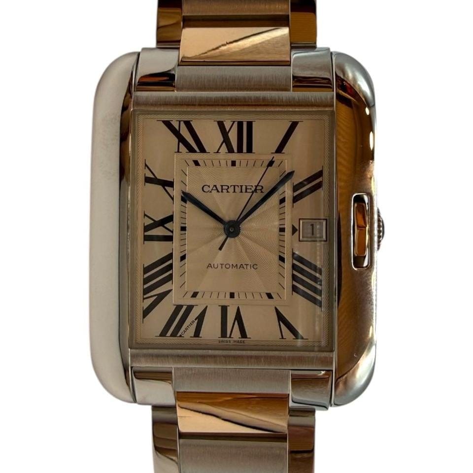 Cartier Tank Anglaise18 K Pink Gold Combi Watch XL 3507