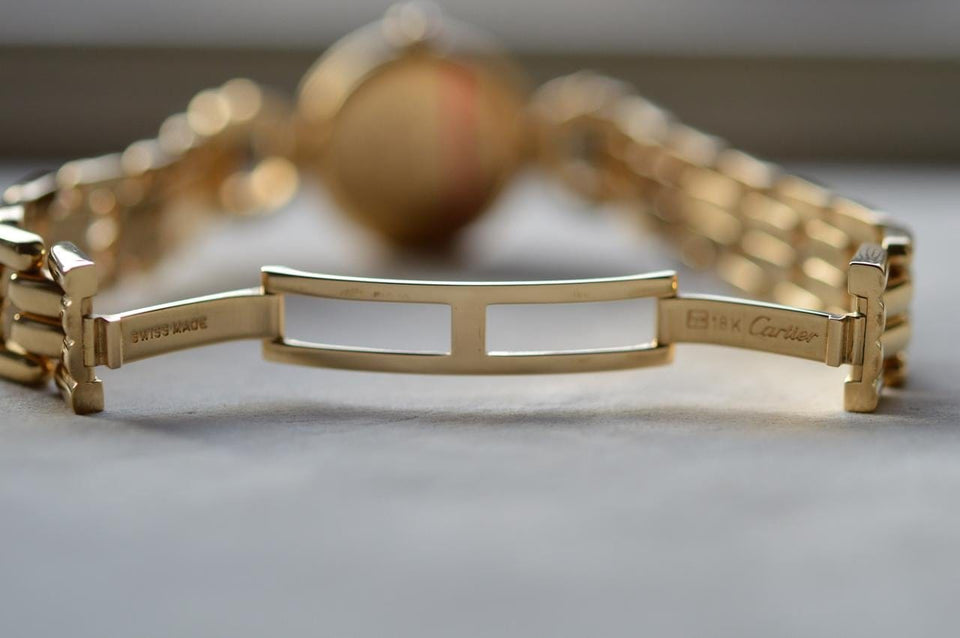 Cartier Vendôme Louis Cartier V.L.C. 18k Yellow Gold Diamond Bezel Full Set NOS