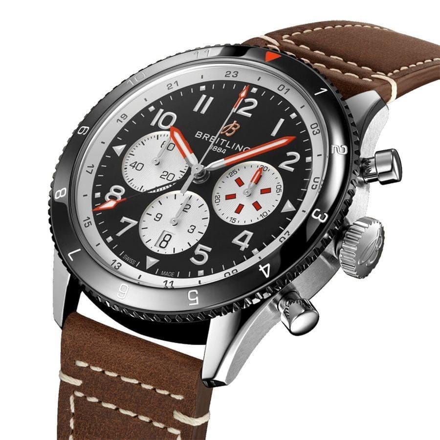 Breitling Super Avi B04 Chronograph Mosquito Black Dial & Bezel 46mm Steel Men's Watch YB04451 A1 B1 X1 Complete Full Set