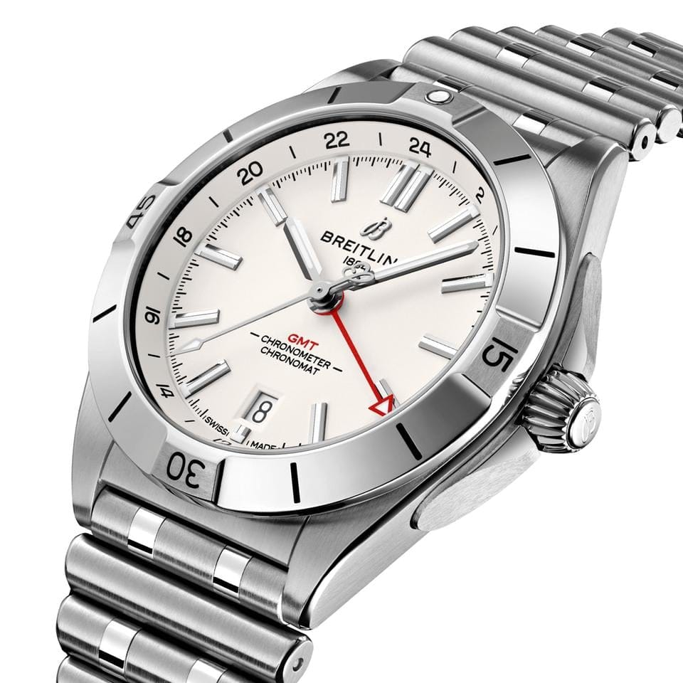 Breitling Chronomat GMTBracelet White dial New full set