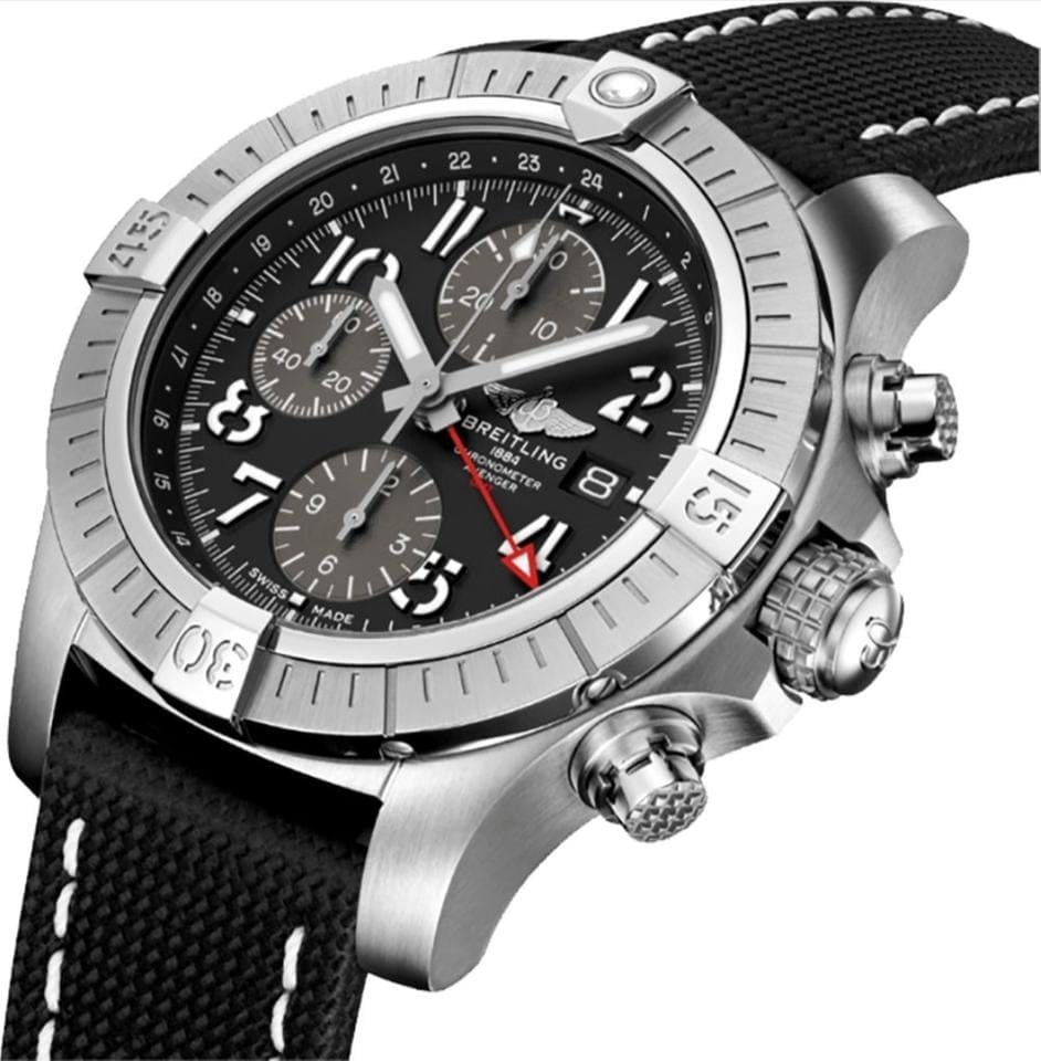 Breitling Avenger Chronograph GMT 45 Men's Watch A24315101 B1 X2 Full Complete Set