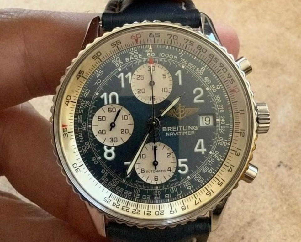 Breitling Old Navitimer A13022 cadran bleu 42mm de 1995