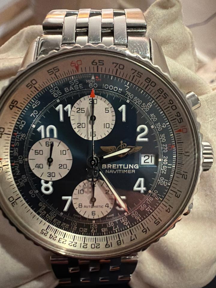 Breitling Old Navitimer A13022 cadran bleu 42mm de 1995