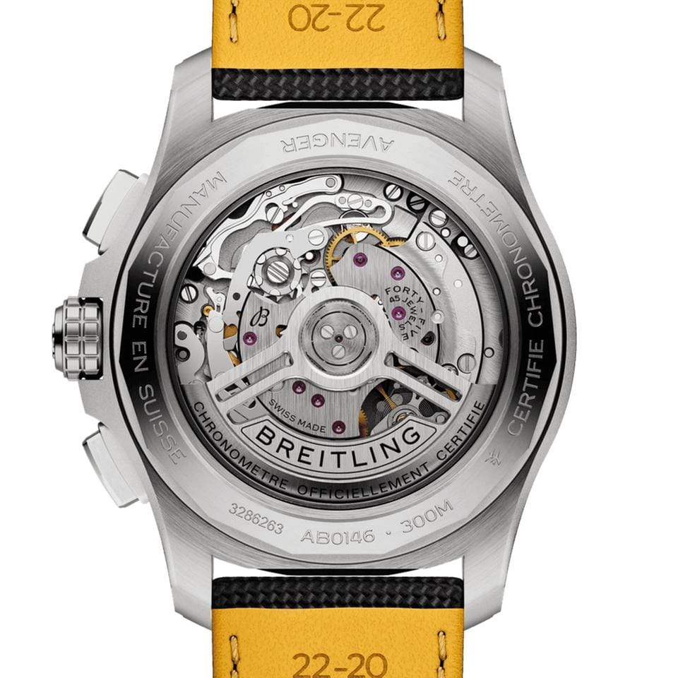 Breitling Avenger B01 Chronograph 42mm Black Dial Stainless Steel Men's Watch AB0146101 B1 X1 Complete Full Set