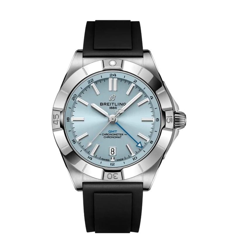 Breitling Chronomat GMTAutomatic GMT 40mm Ice Dial Platinum Bezel BRAND NEW UNWORN WITH BREITLING WARRANTY