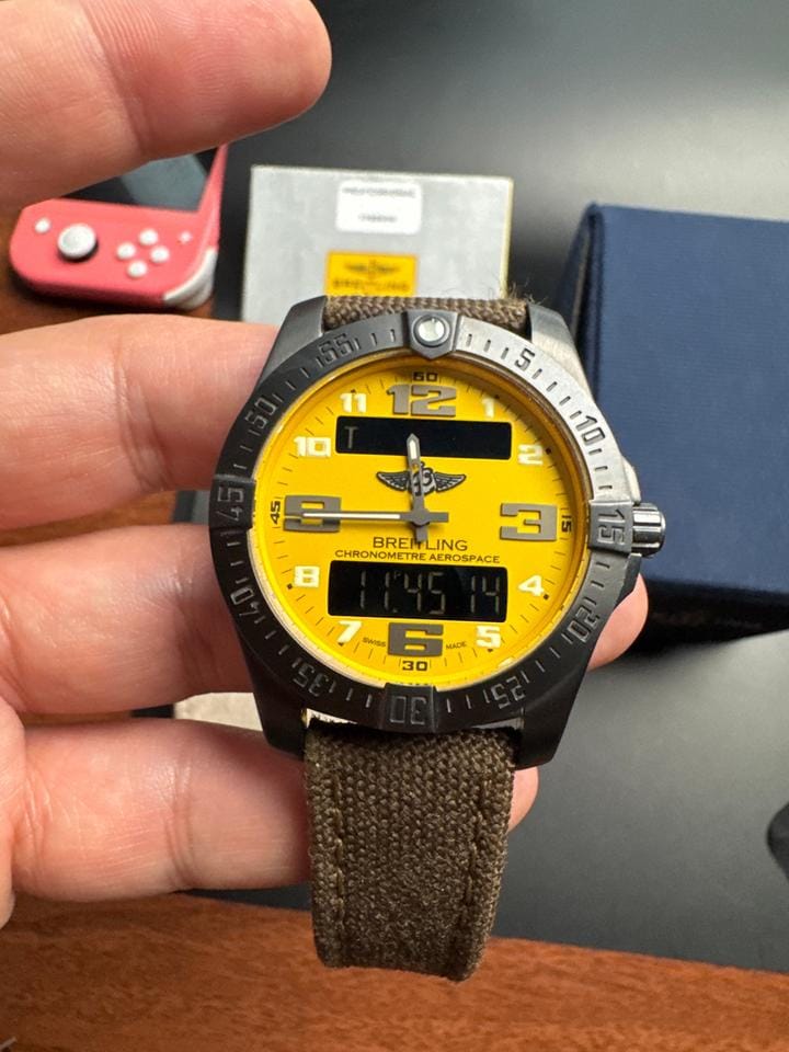 Breitling Aerospace EVONight Mission Very rare Breitling Aerospace night mission yellow dail