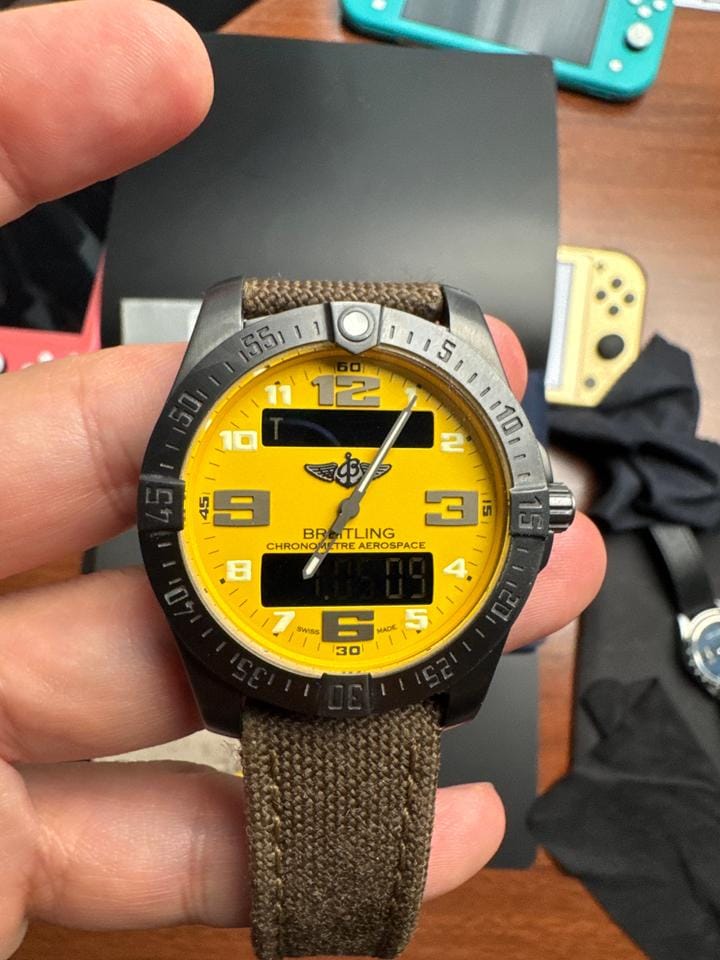 Breitling Aerospace EVONight Mission Very rare Breitling Aerospace night mission yellow dail