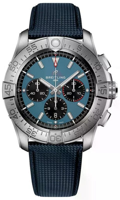 Breitling Super Avenger B01 Chronograph 46mm Blue Dial Leather Strap Steel Men's Watch EB0148101 C1 X1 Complete Full Set