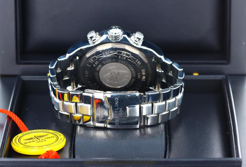 Breitling Super Avenger Chronograph Automatic Blue Arabic 1/4th second 48mm Stainless Steel A13370