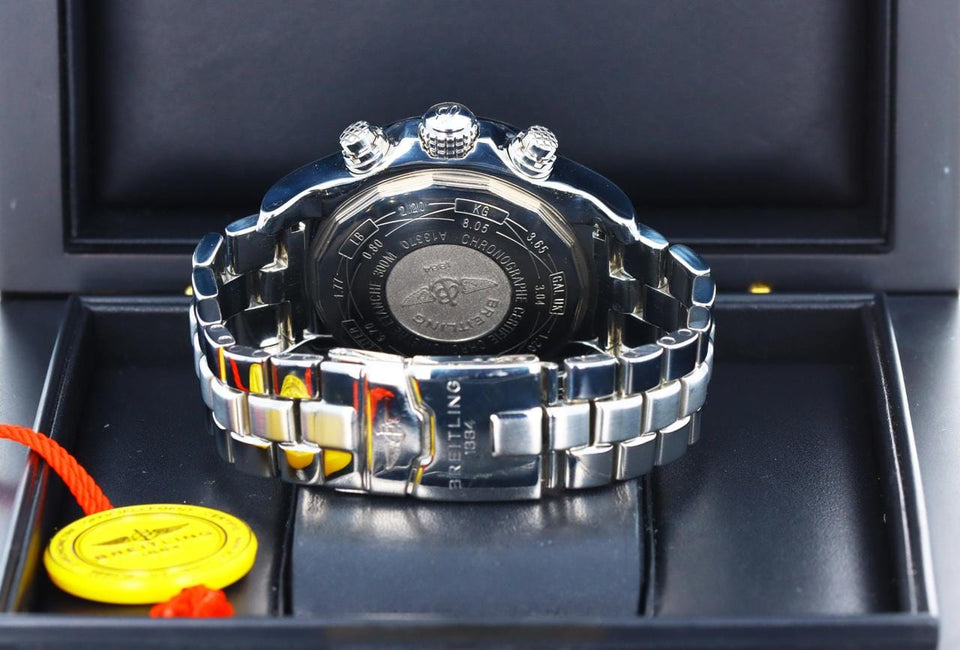Breitling Super Avenger Chronograph Automatic Blue Arabic 1/4th second 48mm Stainless Steel A13370