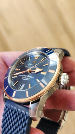 Breitling Superocean Heritage 42 B20 42mm Mens Blue Steel Gold Watch NEW UNWORN UB2010161 C1 S1 With Breitling Warranty 2026