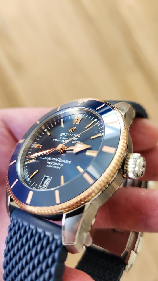 Breitling Superocean Heritage 42 B20 42mm Mens Blue Steel Gold Watch NEW UNWORN UB2010161 C1 S1 With Breitling Warranty 2026