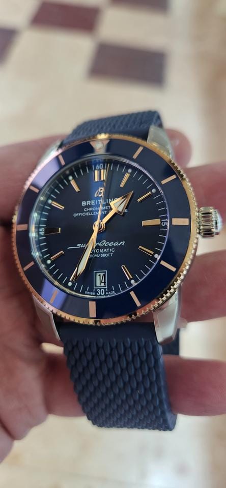 Breitling Superocean Heritage 42 B20 42mm Mens Blue Steel Gold Watch NEW UNWORN UB2010161 C1 S1 With Breitling Warranty 2026