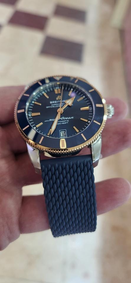 Breitling Superocean Heritage 42 B20 42mm Mens Blue Steel Gold Watch NEW UNWORN UB2010161 C1 S1 With Breitling Warranty 2026