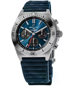 Breitling Chronomat 42 B01 42 Blue & Black Dial Steel Men's Watch AB0134101 C1 S1 Full Complete Set