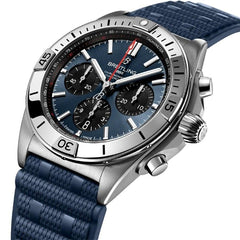 Breitling Chronomat 42 B01 42 Blue & Black Dial Steel Men's Watch AB0134101 C1 S1 Full Complete Set