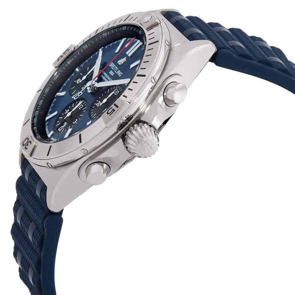 Breitling Chronomat 42 B01 42 Blue & Black Dial Steel Men's Watch AB0134101 C1 S1 Full Complete Set