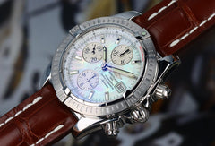Breitling Chronomat Evolution44 Evolution Mother-of-Pearl Stainless Steel A13356 Brown Alligator Deployant