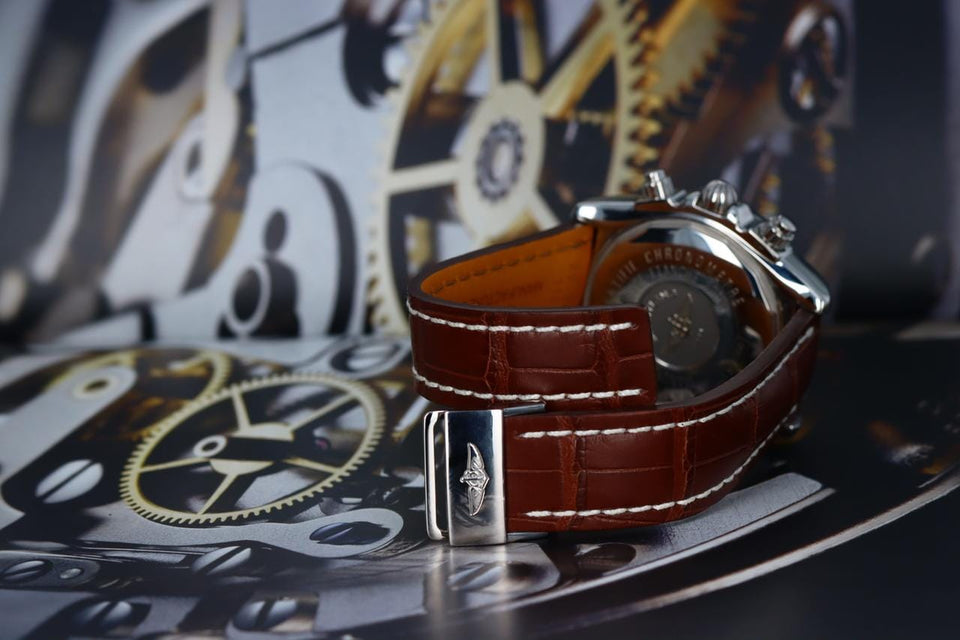 Breitling Chronomat Evolution44 Evolution Mother-of-Pearl Stainless Steel A13356 Brown Alligator Deployant